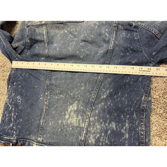 Wrangler Small Jean Jacket Denim Trucker Multi-Pocket Western Cowboy Bleached - Picture 15 of 16